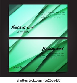 Stylish business cards with colorful stripes. Vector illustration. 5 x 9 cm size.