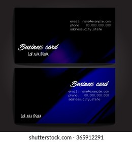 Stylish business cards with colorful stripes. Vector illustration. 5 x 9 cm size.