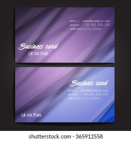 Stylish business cards with colorful stripes. Vector illustration. 5 x 9 cm size.