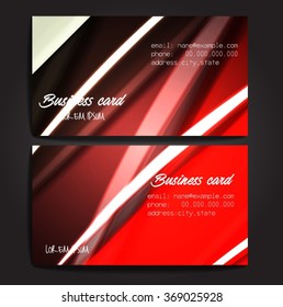 Stylish business cards with colorful stripes. Vector illustration. 5 x 9 cm size.