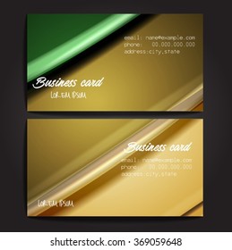 Stylish business cards with colorful stripes. Vector illustration. 5 x 9 cm size.