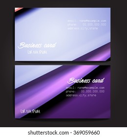Stylish business cards with colorful stripes. Vector illustration. 5 x 9 cm size.