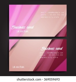 Stylish business cards with colorful stripes. Vector illustration. 5 x 9 cm size.