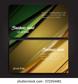 Stylish business cards with colorful stripes. Vector illustration. 5 x 9 cm size.