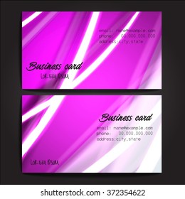 Stylish business cards with colorful stripes. Vector illustration. 5 x 9 cm size.