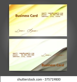 Stylish business cards with colorful stripes. Vector illustration. 5 x 9 cm size.