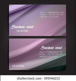 Stylish business cards with colorful stripes. Vector illustration. 5 x 9 cm size.