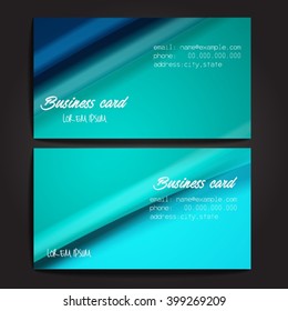 Stylish business cards with colorful stripes. Vector illustration. 5 x 9 cm size.