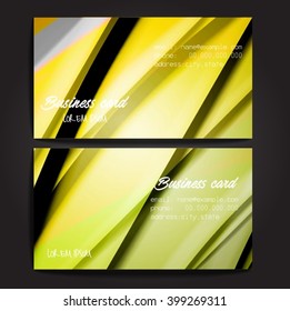 Stylish business cards with colorful stripes. Vector illustration. 5 x 9 cm size.