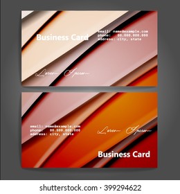 Stylish business cards with colorful stripes. Vector illustration. 5 x 9 cm size.
