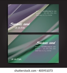 Stylish business cards with colorful stripes. Vector illustration. 5 x 9 cm size.