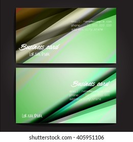 Stylish business cards with colorful stripes. Vector illustration. 5 x 9 cm size.