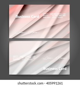 Stylish business cards with colorful stripes. Vector illustration. 5 x 9 cm size.