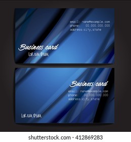 Stylish business cards with colorful stripes. Vector illustration. 5 x 9 cm size.