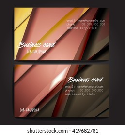 Stylish business cards with colorful stripes. Vector illustration. 5 x 9 cm size.