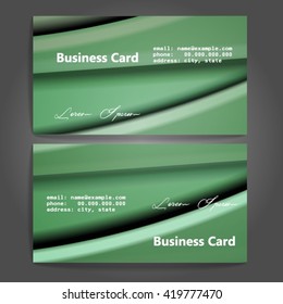 Stylish business cards with colorful stripes. Vector illustration. 5 x 9 cm size.
