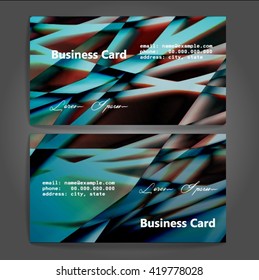 Stylish business cards with colorful stripes. Vector illustration. 5 x 9 cm size.