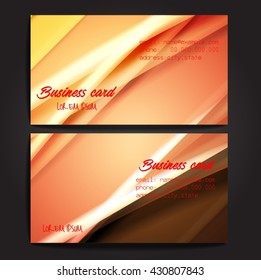 Stylish business cards with colorful stripes. Vector illustration. 5 x 9 cm size.