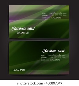 Stylish business cards with colorful stripes. Vector illustration. 5 x 9 cm size.