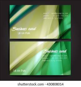 Stylish business cards with colorful stripes. Vector illustration. 5 x 9 cm size.