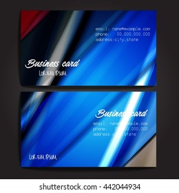 Stylish business cards with colorful stripes. Vector illustration. 5 x 9 cm size.