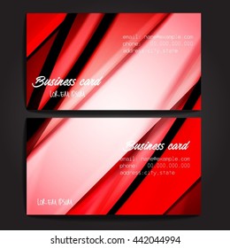 Stylish business cards with colorful stripes. Vector illustration. 5 x 9 cm size.