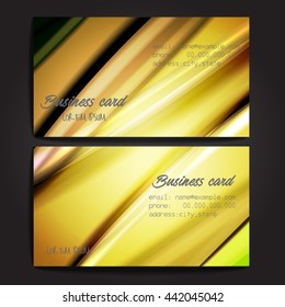 Stylish business cards with colorful stripes. Vector illustration. 5 x 9 cm size.