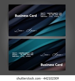 Stylish business cards with colorful stripes. Vector illustration. 5 x 9 cm size.