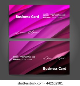 Stylish business cards with colorful stripes. Vector illustration. 5 x 9 cm size.