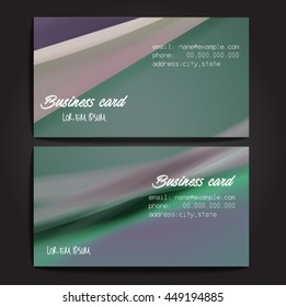 Stylish business cards with colorful stripes. Vector illustration. 5 x 9 cm size.