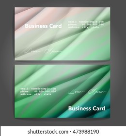 Stylish business cards with colorful stripes. Vector illustration. 5 x 9 cm size.