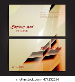 Stylish business cards with colorful stripes. Vector illustration. 5 x 9 cm size.
