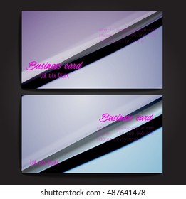 Stylish business cards with colorful stripes. Vector illustration. 5 x 9 cm size.