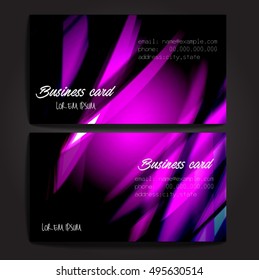 Stylish business cards with colorful stripes. Vector illustration. 5 x 9 cm size.