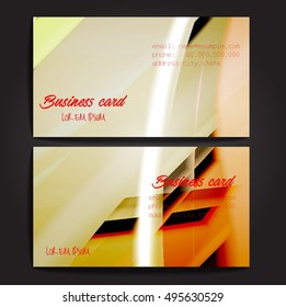Stylish business cards with colorful stripes. Vector illustration. 5 x 9 cm size.
