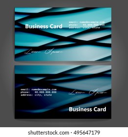 Stylish business cards with colorful stripes. Vector illustration. 5 x 9 cm size.