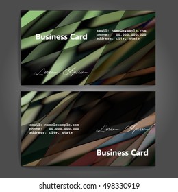 Stylish business cards with colorful stripes. Vector illustration. 5 x 9 cm size.