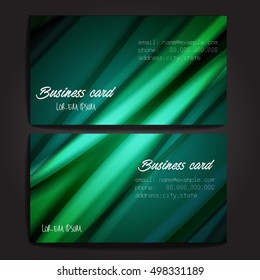 Stylish business cards with colorful stripes. Vector illustration. 5 x 9 cm size.