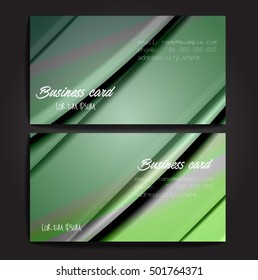 Stylish business cards with colorful stripes. Vector illustration. 5 x 9 cm size.