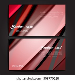 Stylish business cards with colorful stripes. Vector illustration. 5 x 9 cm size.