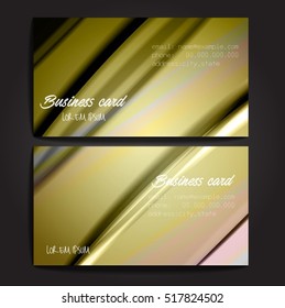 Stylish business cards with colorful stripes. Vector illustration. 5 x 9 cm size.