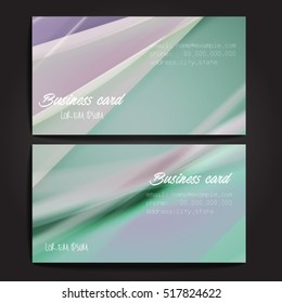 Stylish business cards with colorful stripes. Vector illustration. 5 x 9 cm size.