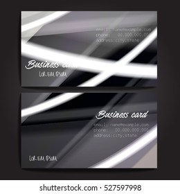 Stylish business cards with colorful stripes. Vector illustration. 5 x 9 cm size.