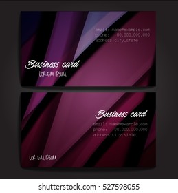 Stylish business cards with colorful stripes. Vector illustration. 5 x 9 cm size.