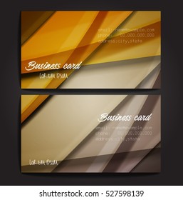 Stylish business cards with colorful stripes. Vector illustration. 5 x 9 cm size.