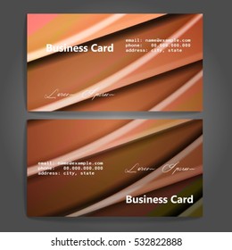 Stylish business cards with colorful stripes. Vector illustration. 5 x 9 cm size.