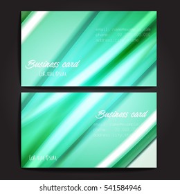 Stylish business cards with colorful stripes. Vector illustration. 5 x 9 cm size.