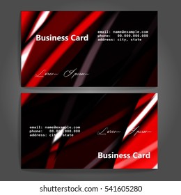 Stylish business cards with colorful stripes. Vector illustration. 5 x 9 cm size.