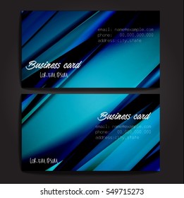 Stylish business cards with colorful stripes. Vector illustration. 5 x 9 cm size.