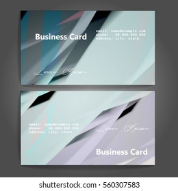 Stylish business cards with colorful stripes. Vector illustration. 5 x 9 cm size.